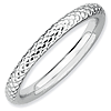 Sterling Silver Stackable Expressions 2.25mm Rhodium Cable Ring