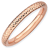 Sterling Silver Stackable 2.25mm Pink-plated Cable Ring