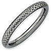 Sterling Silver Stackable Expressions 2.25mm Black-plated Cable Ring