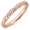 Rose Gold-plated Sterling Silver Stackable 2.25mm Fancy Cable Ring