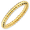 Gold-plated Sterling Silver Stackable 2.25mm Beaded Ring