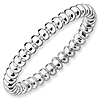 Sterling Silver Stackable 2.25mm Beaded Ring