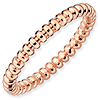 18kt Rose Gold-plated Sterling Silver Stackable 2.25mm Beaded Ring