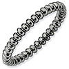 Black-plated Sterling Silver Stackable 2.25mm Beaded Ring