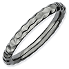 Black-plated Sterling Silver Stackable 2.25mm Hammered Ring