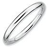 Sterling Silver Stackable 2.25mm Rhodium Polished Ring