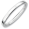 Sterling Silver Stackable Expressions 2.25mm Rhodium Polished Ring