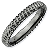 Sterling Silver Stackable Expressions Black-plated Ring Rope Texture