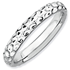 Sterling Silver Stackable Expressions Rhodium Dimpled Ring