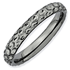 Sterling Silver Stackable Expressions Black-plated Dimpled Ring