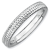 Sterling Silver Stackable Expressions Ring with Knitted Texture