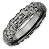 Sterling Silver Stackable Expressions 4.25mm Black-plated Ring
