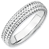 Sterling Silver Stackable Expressions Weave Ring 4.5mm