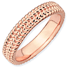 Pink-plated Sterling Silver Stackable Expressions Weave Ring 4.5mm