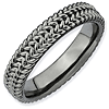 Black-plated Sterling Silver Stackable Expressions Weave Ring 4.5mm