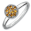 Sterling Silver Stackable 1/5 ct Citrine Cluster Ring