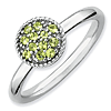 Sterling Silver Stackable Expressions Peridot Cluster Ring