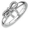 Sterling Silver Stackable Expressions Diamond Bow Ring