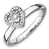 Sterling Silver Stackable Expressions 1/8 ct Diamond Heart Ring