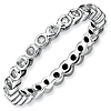 Sterling Silver Stackable 1/3 ct Diamond Bezel Eternity Ring