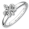 Sterling Silver Fleur De Lis Diamond Ring