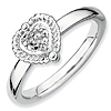 Sterling Silver Heart Diamond Ring