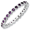 Sterling Silver Stackable 2/5 ct Amethyst Eternity Ring