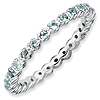 Sterling Silver Stackable 1/3 ct Aquamarine Eternity Ring