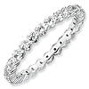 Sterling Silver Stackable 1/2 ct White Topaz Eternity Ring