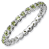 Sterling Silver Stackable 2/5 ct Peridot Eternity Ring