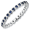 Sterling Silver Stackable 1/2 ct Created Sapphire Eternity Ring