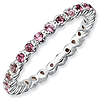 Sterling Silver Stackable 2/5 ct Pink Tourmaline Eternity Ring