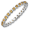 Sterling Silver Stackable 2/5 ct Citrine Eternity Ring