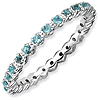 Sterling Silver Stackable 1/2 ct Blue Topaz Eternity Ring