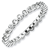 Sterling Silver Stackable 1/2 ct White Topaz Bezel Eternity Ring