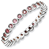 Sterling Silver Stackable 1.6 ct Pink Tourmaline Bezel Eternity Ring