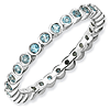 Sterling Silver Stackable Expressions Blue Topaz Eternity Ring
