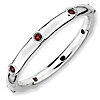 Sterling Silver Stackable Expressions 1/6 ct Garnet Ring