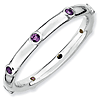 Sterling Silver Stackable Amethyst Eternity Ring
