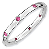 Sterling Silver Stackable Expressions 1/6 ct Created Ruby Ring