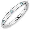 Sterling Silver Stackable Expressions 1/6 ct Blue Topaz Ring