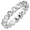 Sterling Silver Stackable Expressions White Topaz Bezel Eternity Ring