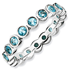 Sterling Silver Stackable 1.4 ct Blue Topaz Eternity Ring