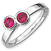 Sterling Silver Stackable Expressions Db Round Created Ruby Ring