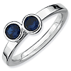 Sterling Silver Stackable Expressions Double Created Sapphire Ring