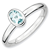 Sterling Silver Stackable Expressions 2/5 ct Oval Aquamarine Ring