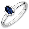 Sterling Silver Stackable Expressions Oval Created Sapphire Ring