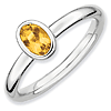 Sterling Silver Stackable Expressions Oval 2/5 ct Citrine Ring