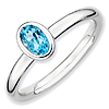 Sterling Silver Stackable Expressions Oval Blue Topaz Ring
