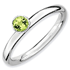 Sterling Silver Stackable High Profile 4mm Peridot Ring